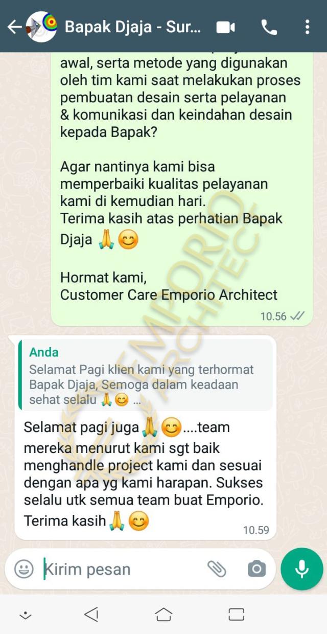 Testimonial Desain Rumah Modern 3 Lantai Bapak Djaja di  Surabaya