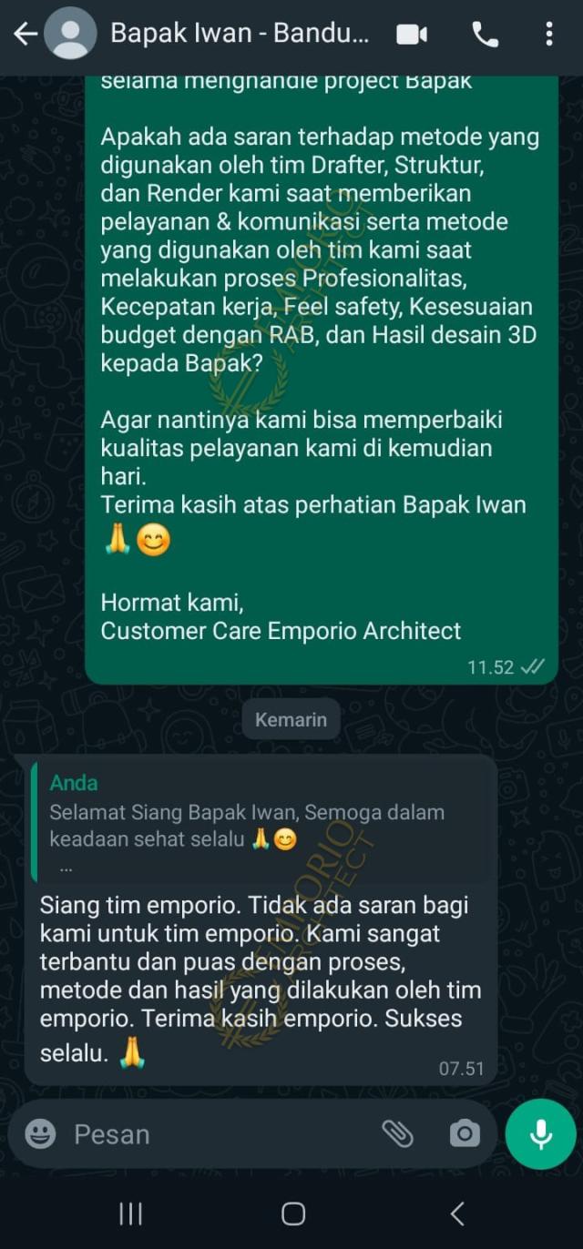 Testimonial Desain Rumah Modern 3 Lantai Bapak IW dan Ibu AR 1731