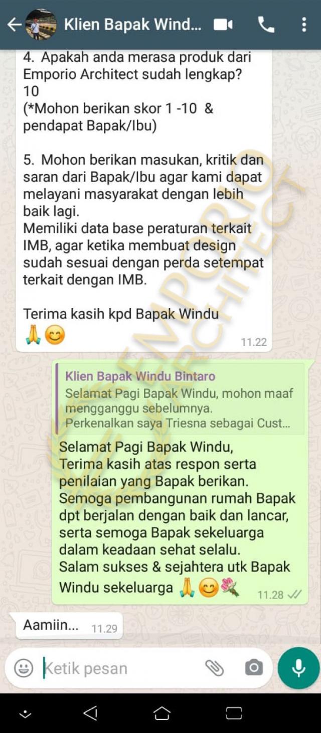 Testimonial Desain Rumah Modern 3 Lantai Bapak Windu