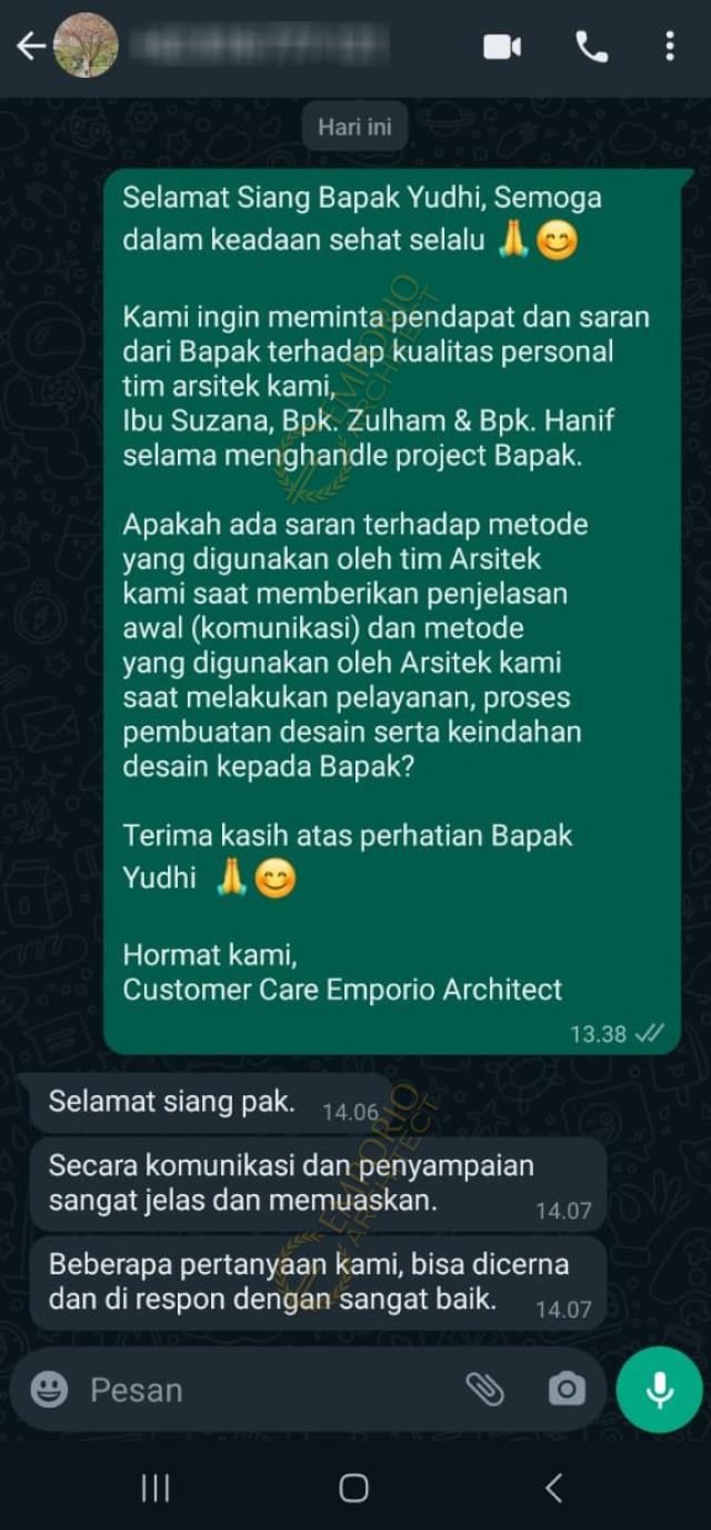 Testimonial Desain Rumah Modern 3 Lantai Bapak YDH 1871 di  Jakarta Barat