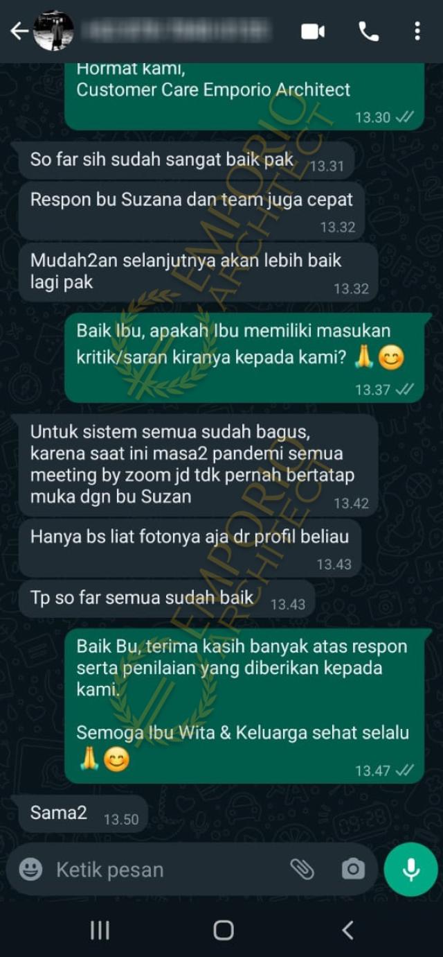 Testimonial Desain Rumah Modern 3 Lantai Ibu WTA 1508 di  Tangerang Selatan