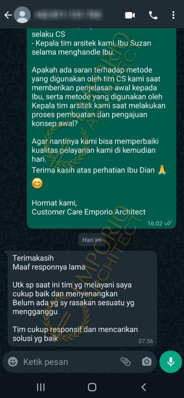 Testimonial Desain Rumah Modern 3 Lantai Ibu DNA 2045 di  Jakarta