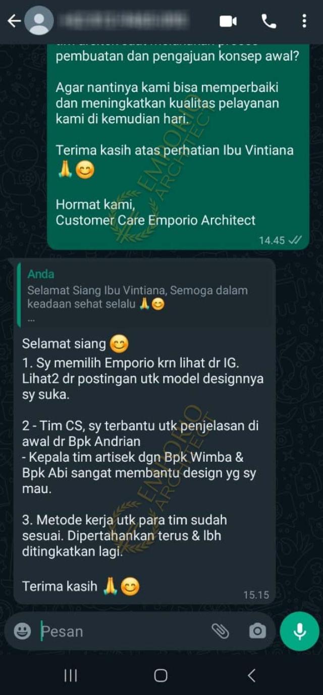 Testimonial Desain Rumah Modern 3 Lantai Ibu VTN 1751