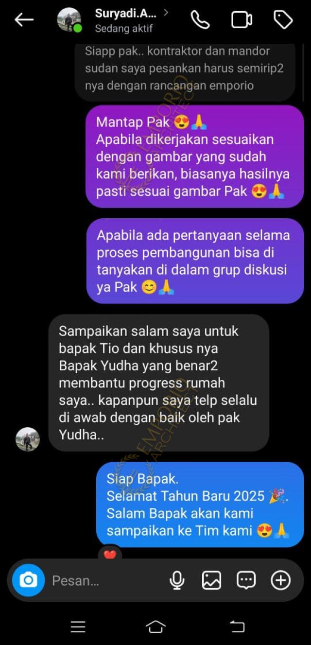 Testimonial Desain Rumah Modern 3 Lantai Bapak SYD 1714