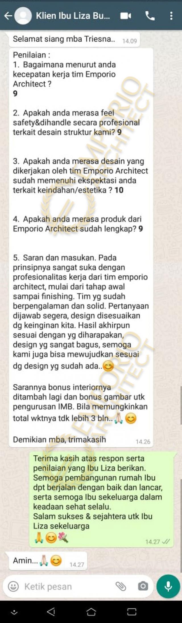 Testimonial Desain Rumah Modern 3 Lantai Ibu Liza Fitria di  Bukittinggi, Sumatera Barat