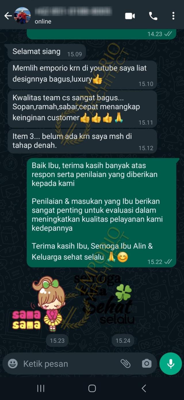 Testimonial Desain Rumah Modern 3 Lantai Ibu ALN 1773