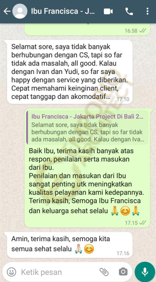 Testimonial Desain Rumah Modern 3 Lantai Ibu FRC 1436