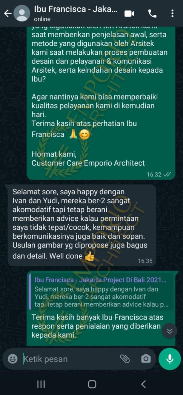 Testimonial Desain Rumah Modern 3 Lantai Ibu FRC 1436