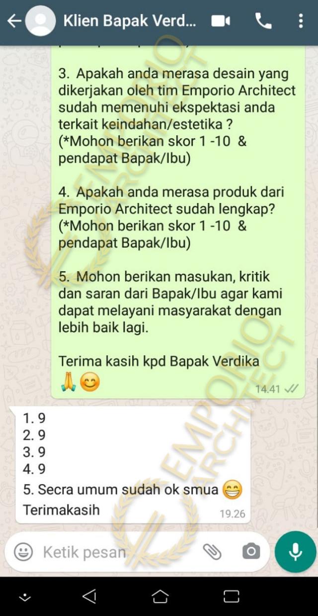 Testimonial Desain Rumah Modern 3.5 Lantai Bapak V di  Jakarta Timur