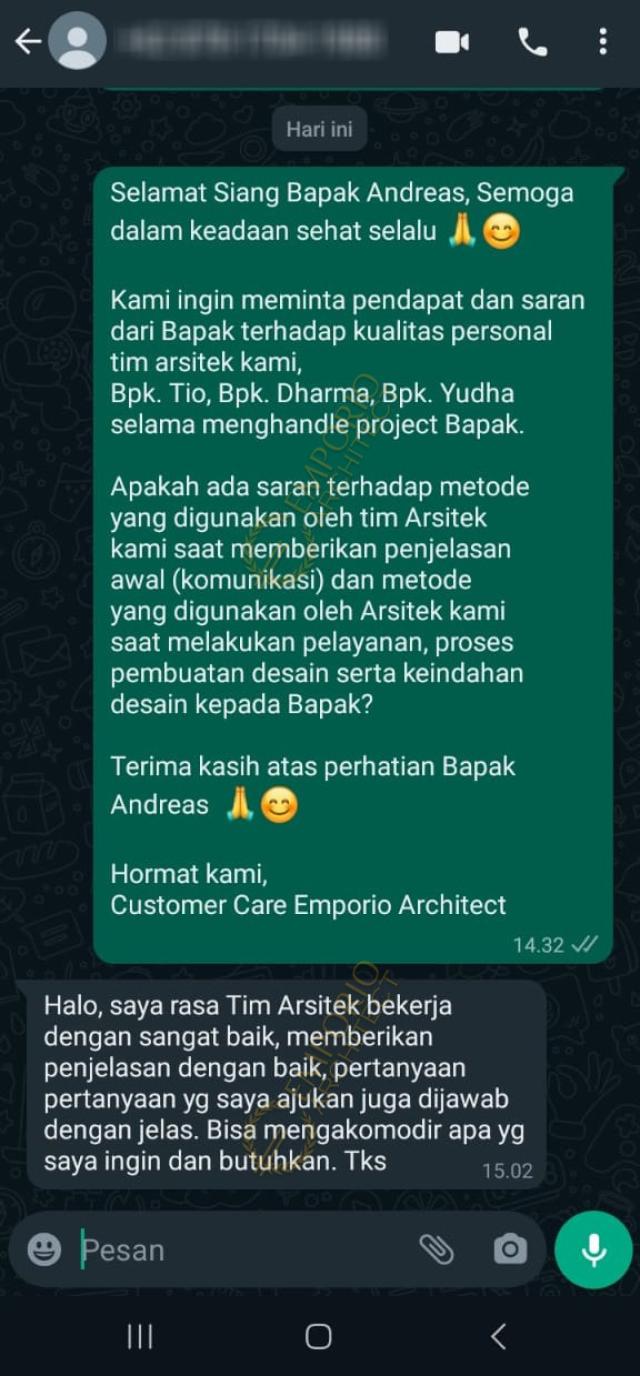 Testimonial Desain Rumah Modern 4 Lantai Bapak ADR 1870 di  Gading Serpong, Tangerang