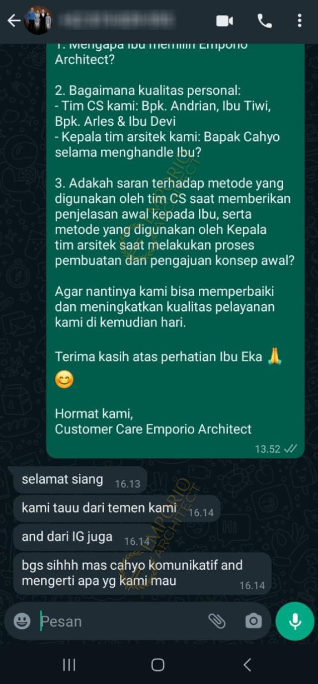 Testimonial Desain Rumah Modern 4 Lantai Mrs. K 1901