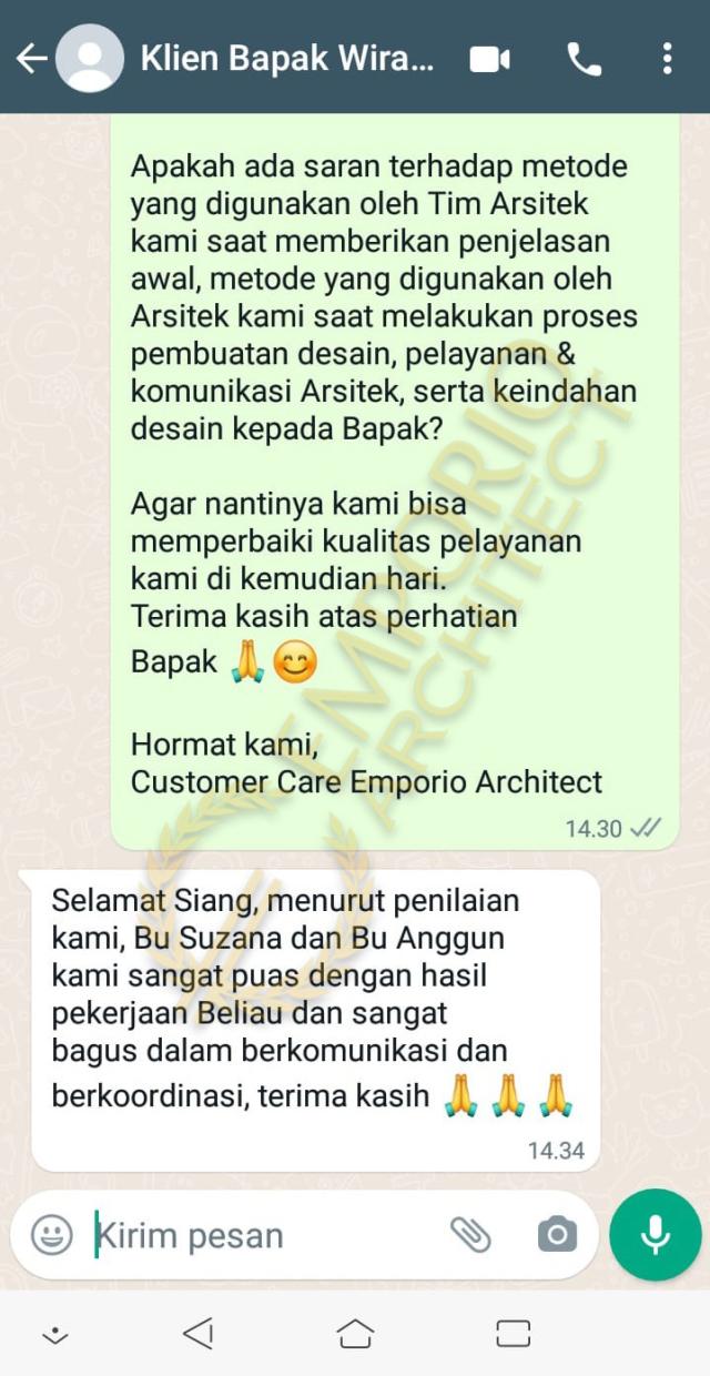 Testimonial Desain Rumah Modern Minimalis 2 Lantai Bapak WR 1923 di  Tangerang