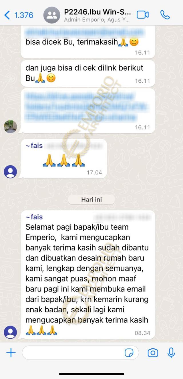 Testimonial Desain Rumah Villa Bali 1 Lantai Ibu WN 1555