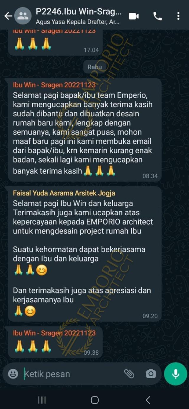 Testimonial Desain Rumah Villa Bali 1 Lantai Ibu WN 1555