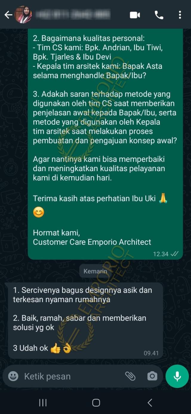 Testimonial Desain Rumah Villa Bali 1 Lantai Ibu U 1706