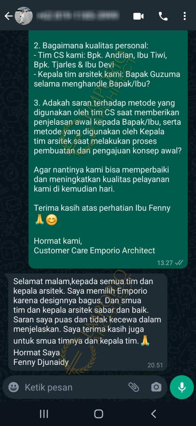 Testimonial Desain Rumah Villa Bali 1 Lantai Ibu FNE 1560 di  Jimbaran, Bali