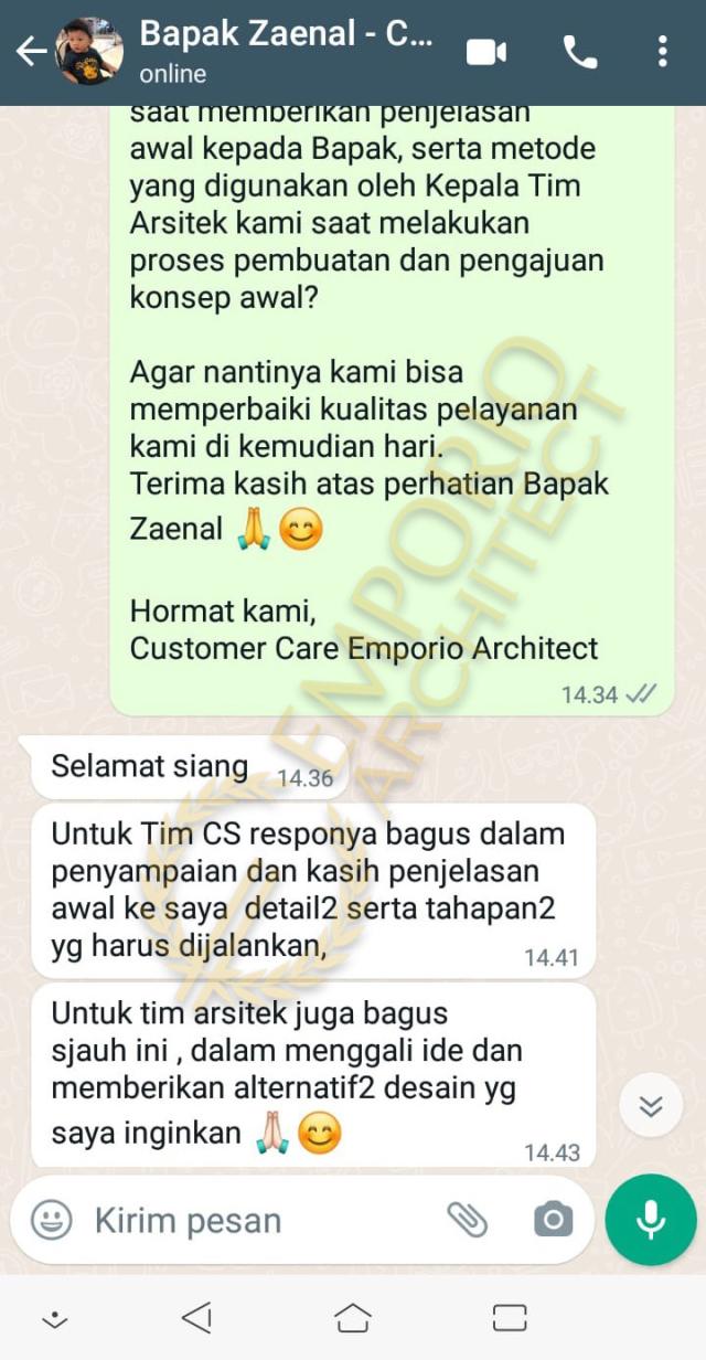 Testimonial Desain Rumah Villa Bali 1 Lantai Bapak Zaenal di  Cilacap, Jawa Tengah