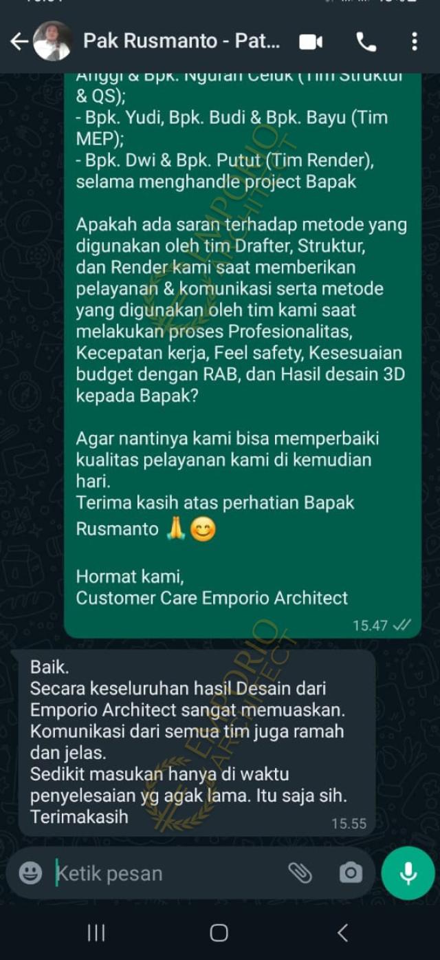 Testimonial Desain Rumah Villa Bali 2 Lantai Bapak RMT 1574