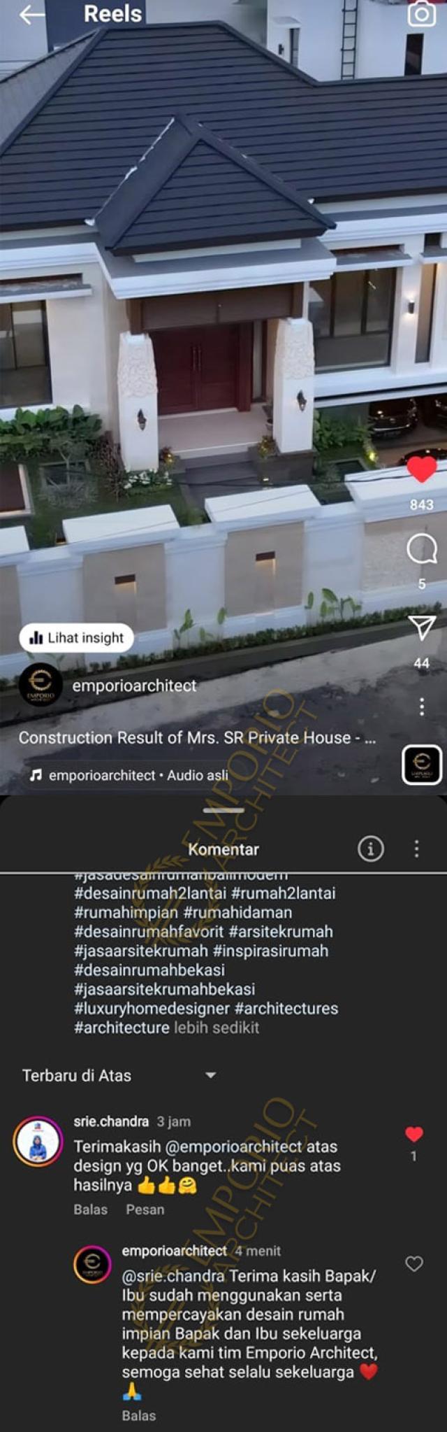 Testimonial Desain Rumah Villa Bali 2 Lantai Ibu SR