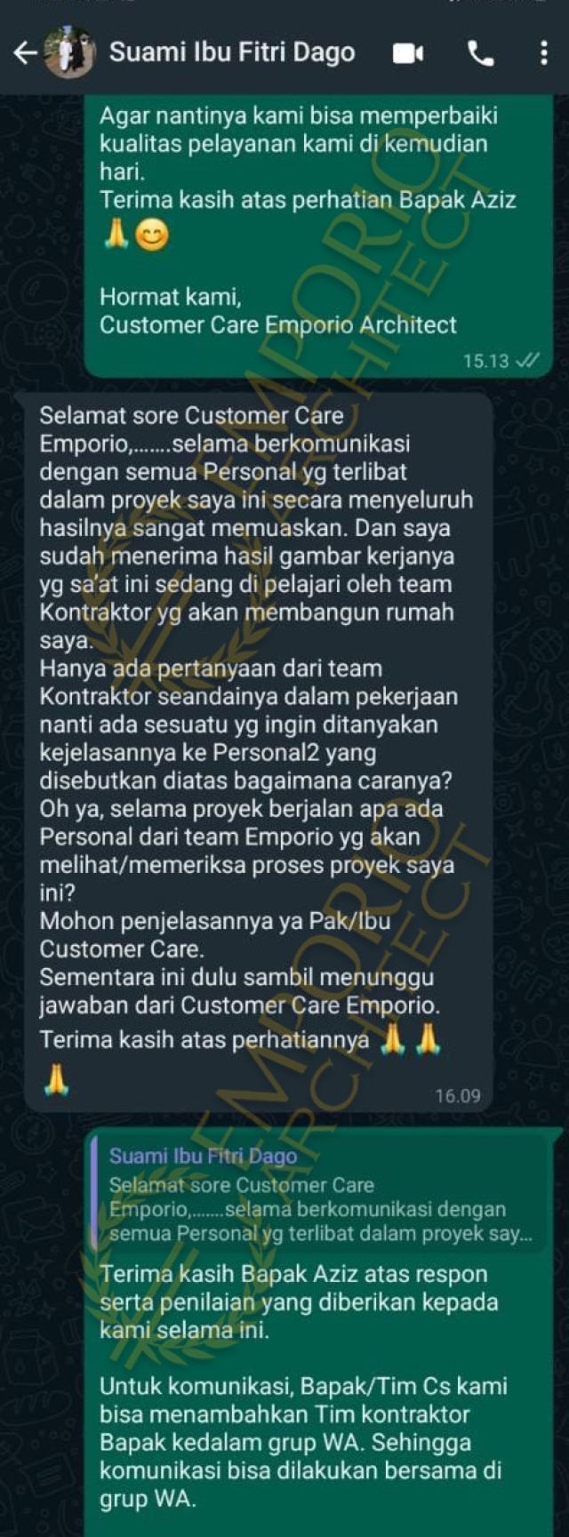 Testimonial Desain Rumah Villa Bali 2 Lantai Ibu FTR 1414 di  Bandung