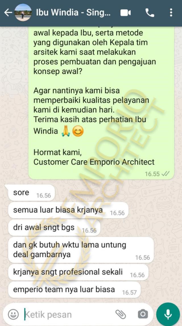 Testimonial Desain Rumah Villa Bali 2 Lantai Ibu Windia