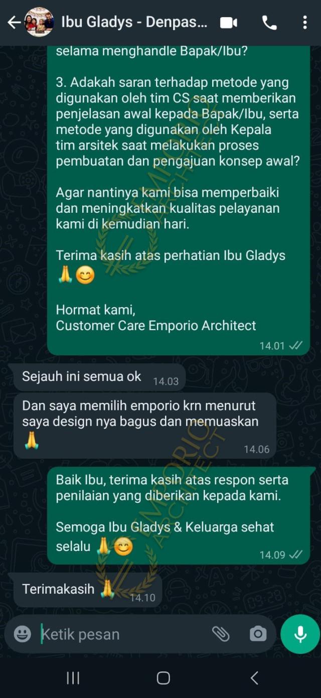 Testimonial Desain Rumah Villa Bali 2 Lantai Ibu GLD 1615 di  Lampung