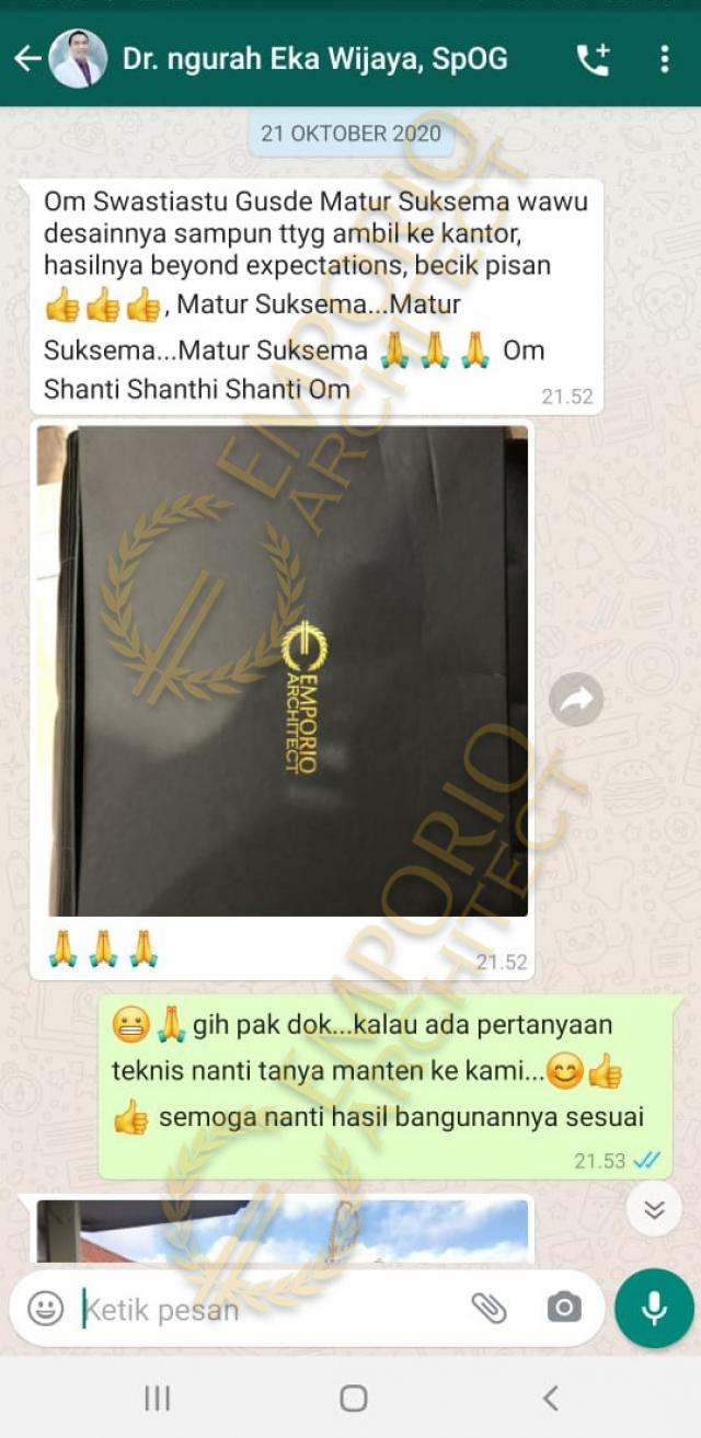 Testimonial Desain Rumah Villa Bali 2 Lantai Bapak dr. Ngurah Eka di  Denpasar, Bali