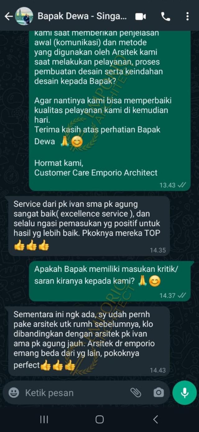 Testimonial Desain Rumah Villa Bali 3 Lantai Bapak DW 1631 di  Gianyar, Bali