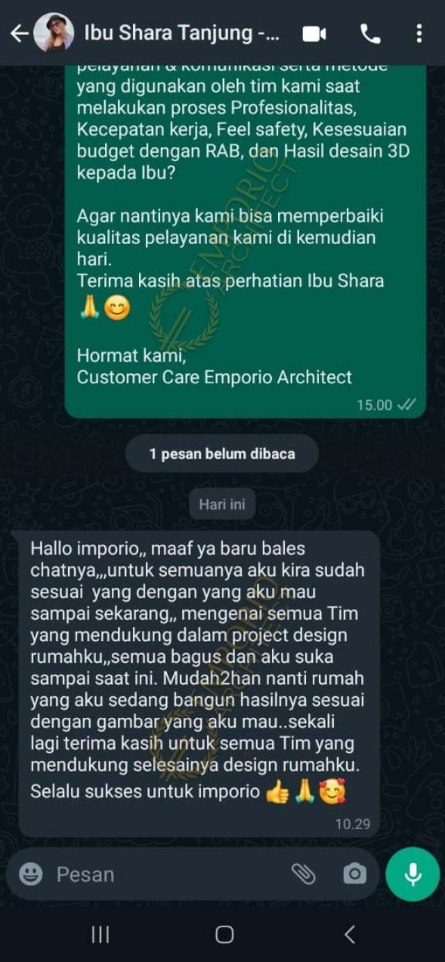 Testimonial Desain Rumah Villa Bali 3 Lantai Ibu SHR 1655 di  Bali