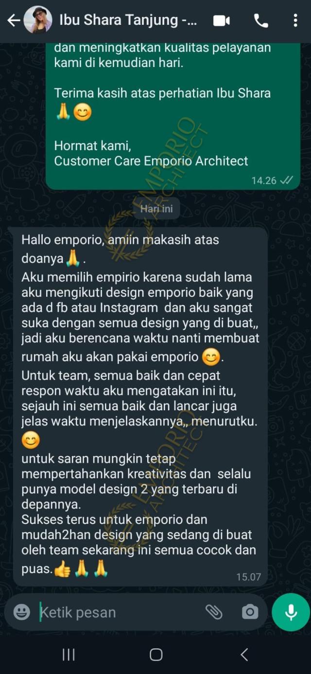 Testimonial Desain Rumah Villa Bali 3 Lantai Ibu SHR 1655