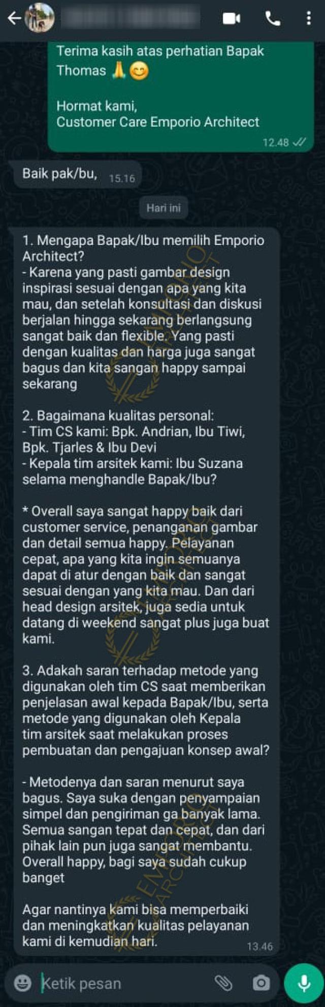 Testimonial Desain Rumah Villa Bali Modern 4 Lantai Bapak AFS dan Bapak TMS 1736 di  Jakarta