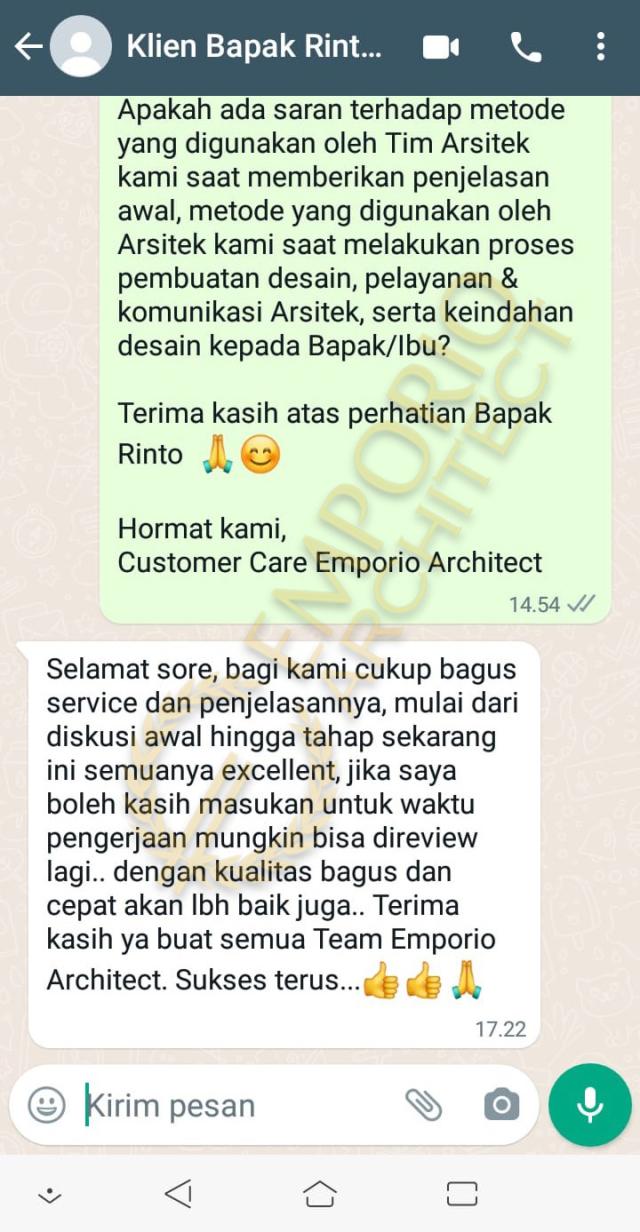 Testimonial Desain Villa dan Rumah Modern 2.5 Lantai Ibu KWS 1313