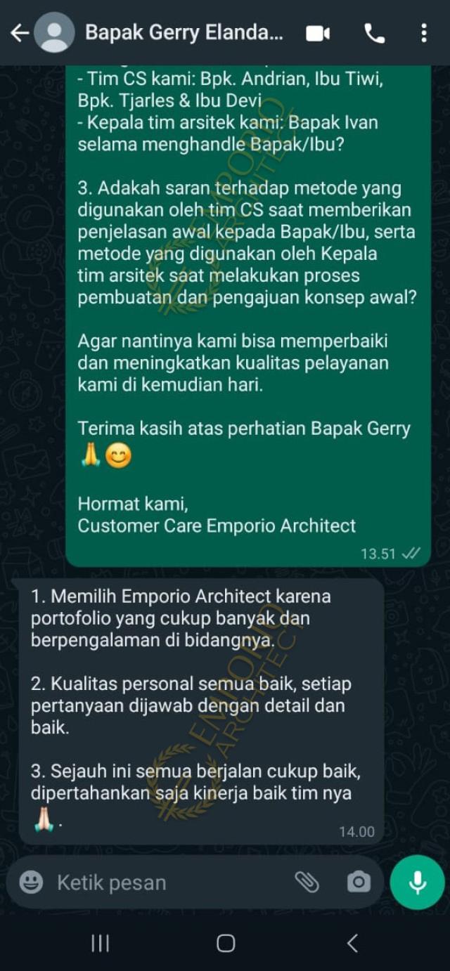 Testimonial Desain Villa Modern 3 Lantai Bapak GRR 1723 di  Ungasan, Badung, Bali