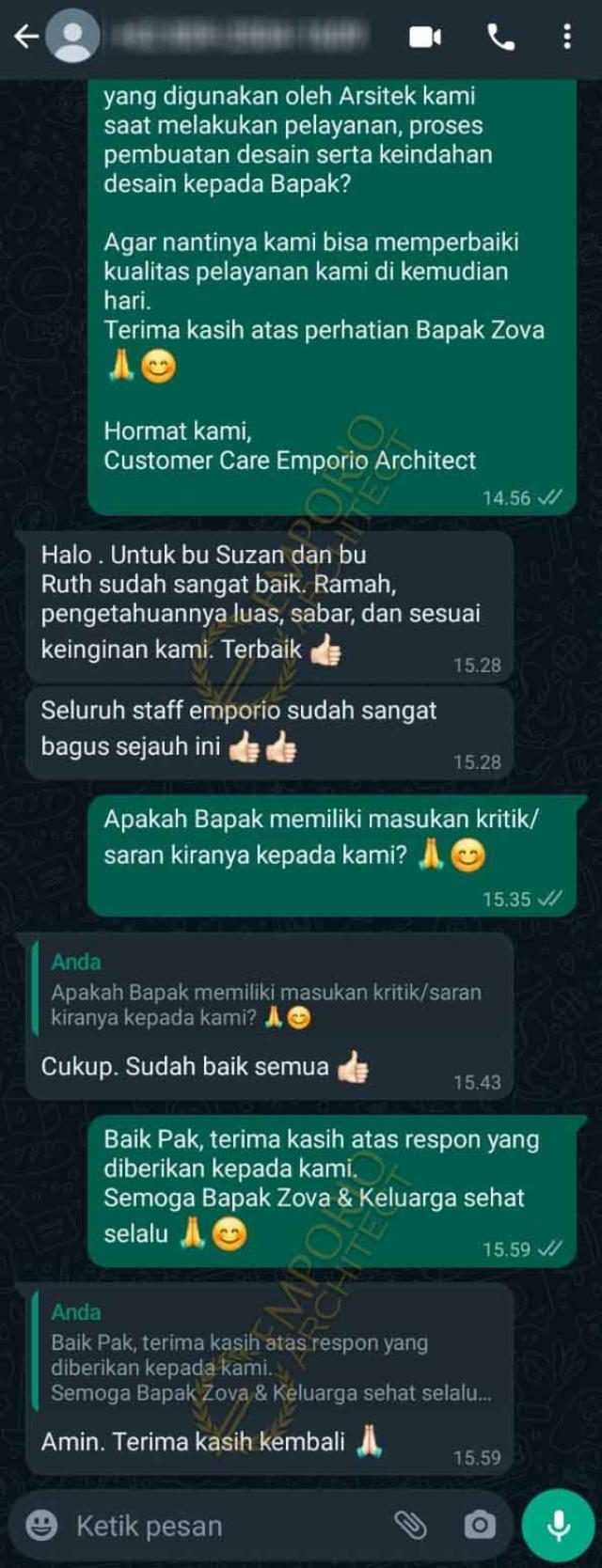 Testimonial Desain Rumah Modern 3 Lantai Bapak ZV 1705 di  Bogor