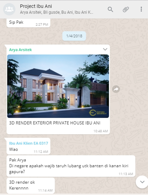 Testimonial Desain Rumah Villa Bali 2 Lantai Ibu Ani