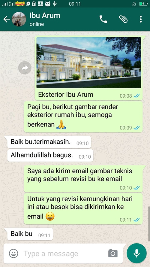 Testimonial Desain Rumah Classic 2 Lantai Ibu Arum