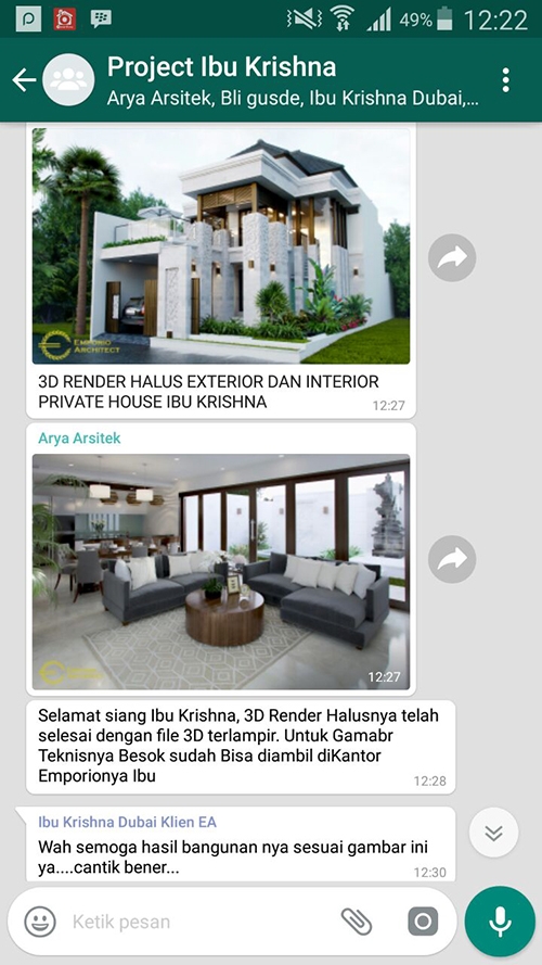 Testimonial Desain Rumah Villa Bali 2 Lantai Ibu Khrisna di  Nusa Dua, Bali