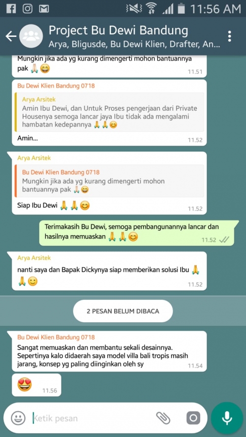 Testimonial Desain Rumah Villa Bali 2 Lantai Ibu Dewi di  Bandung