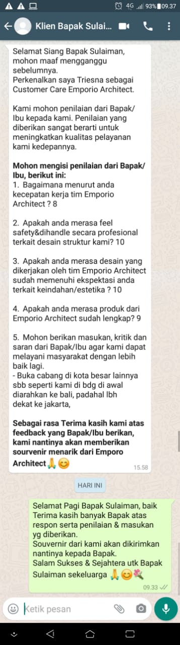 Testimonial Desain Rumah Hook Classic 3.5 Lantai Bapak Sulaiman