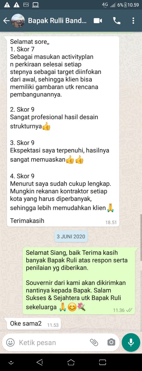 Testimonial Desain Rumah Modern 3 Lantai Bapak Ruli