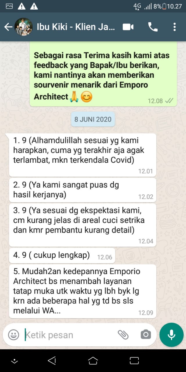 Testimonial Desain Rumah Modern 2 Lantai Ibu Kiki di  Bogor, Jawa Barat