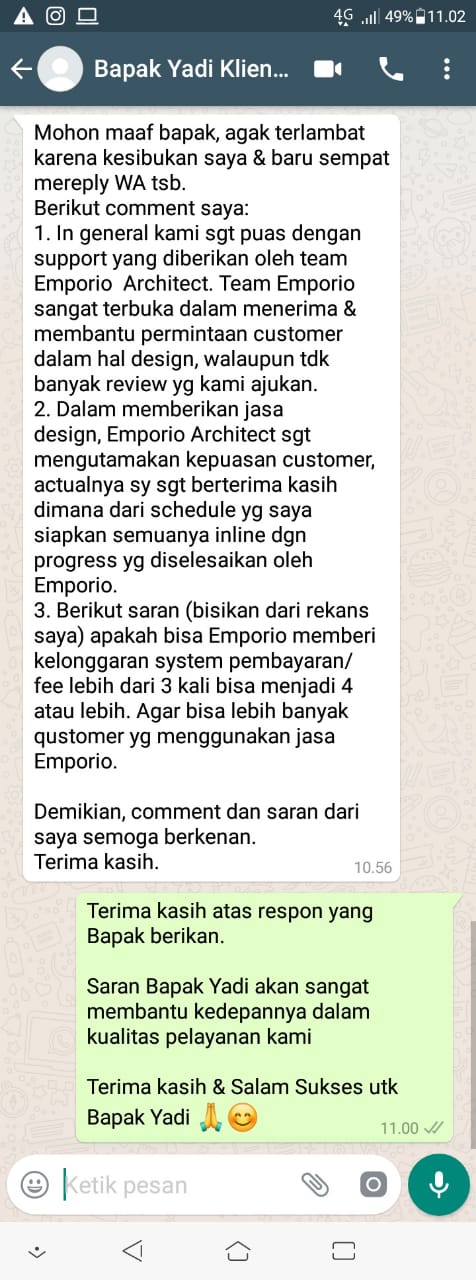 Testimonial Desain Rumah Modern 2 Lantai Bapak Yadi di  Bontang, Kalimantan Timur