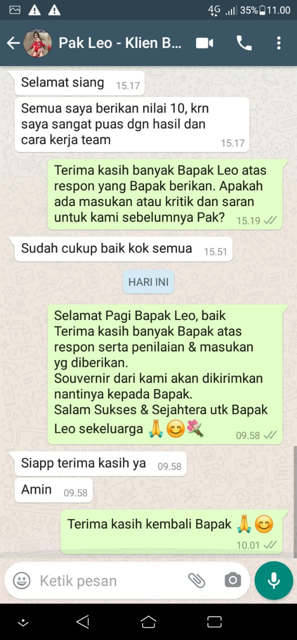 Testimonial Desain Townhouse Modern 2 Lantai Bapak Leo di  BSD, Tangerang Selatan, Banten