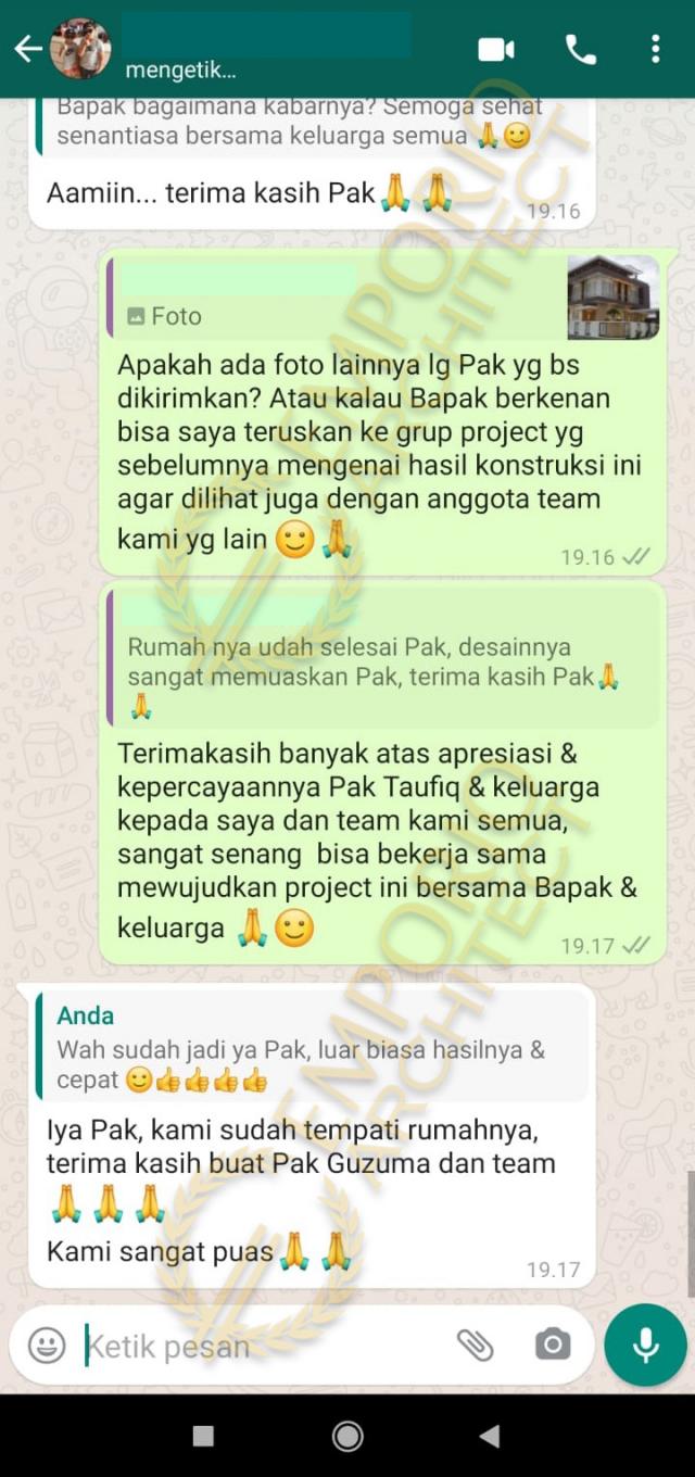 Testimonial Desain Rumah Modern 2 Lantai Bapak Taufiq