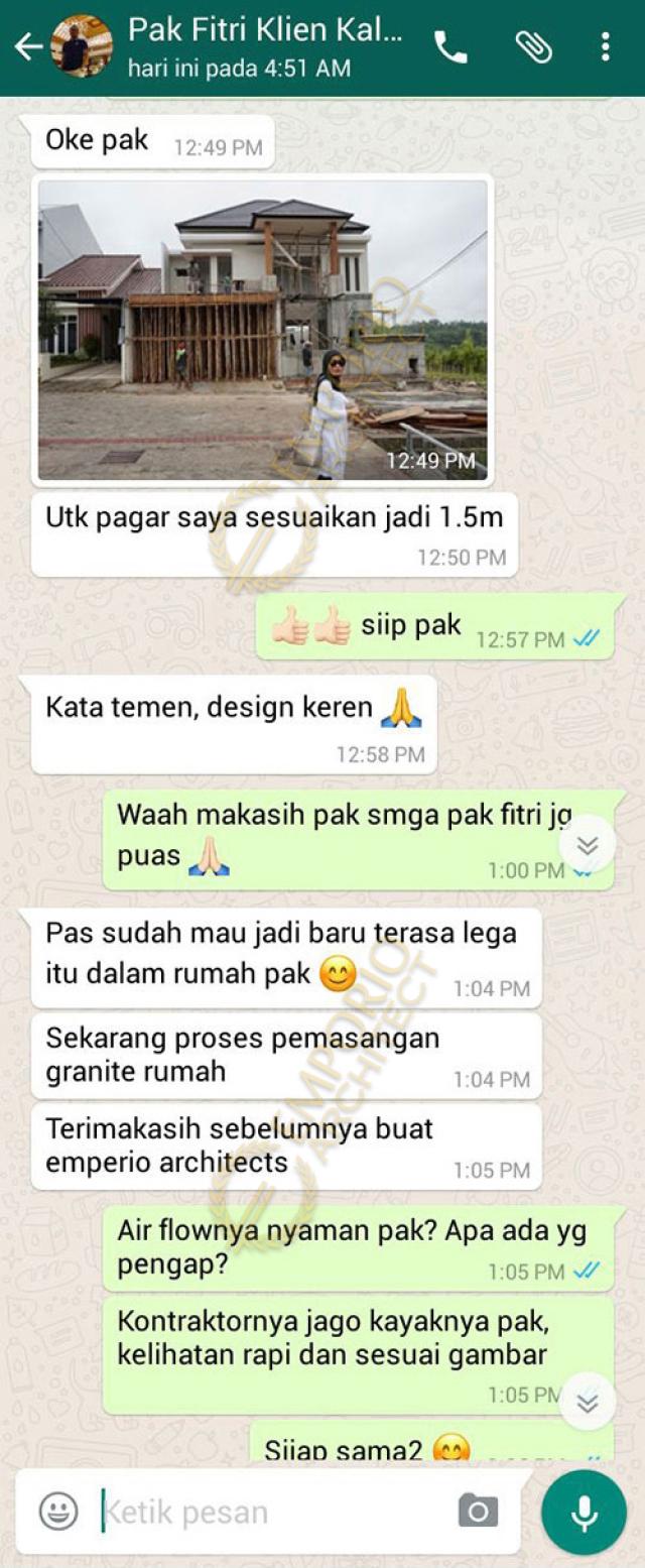 Testimonial Desain Rumah Villa Bali 2 Lantai Bapak Fitri Hendarto di  Bontang, Kalimantan Timur