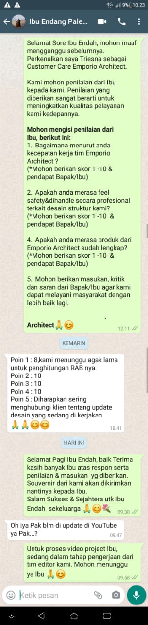 Testimonial Desain Rumah Classic 2 Lantai Ibu Endang di  Cibubur, Jakarta