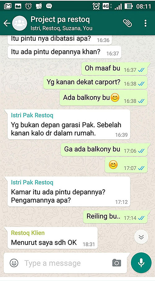 Testimonial Desain Rumah Villa Bali 2 Lantai Bapak Restoq di  Cilangkap, Jakarta Timur