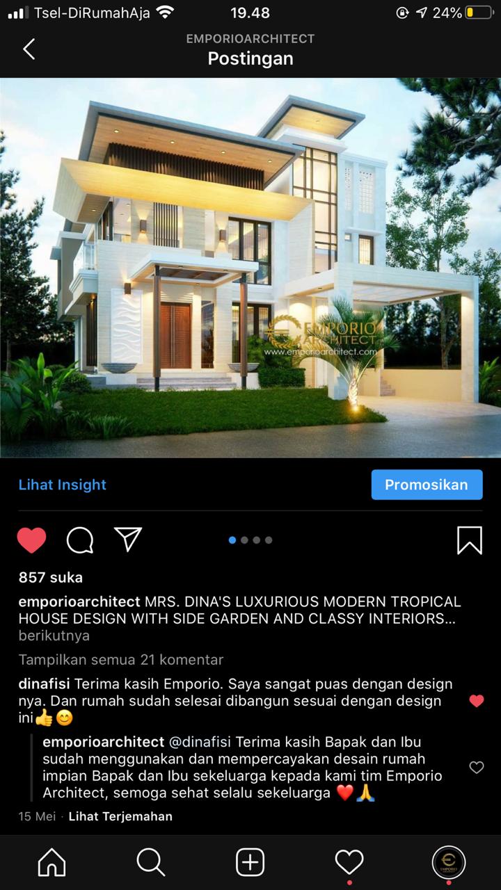 Testimonial Desain Rumah Modern 2 Lantai Ibu Dina di  BSD, Tangerang Selatan, Banten