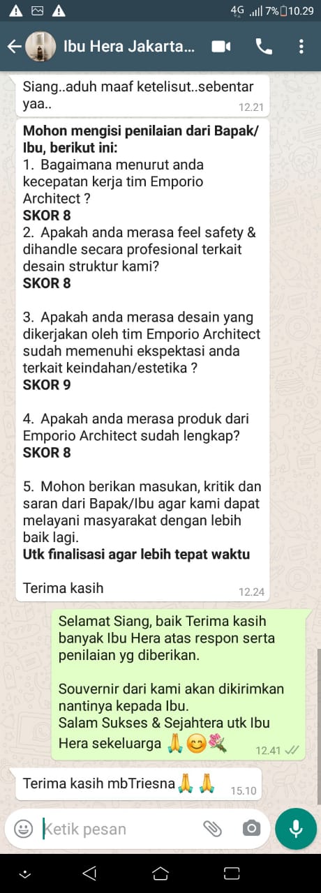 Testimonial Desain Rumah Hook Classic 2 Lantai Ibu Hera