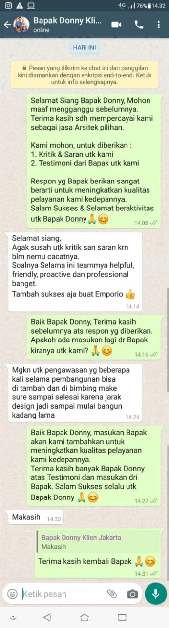 Testimonial Desain Rumah Modern 3 Lantai Bapak Donny